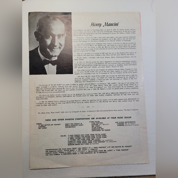 Pink Panther Vintage sheet music 🎼 🎶 - Picture 8 of 8